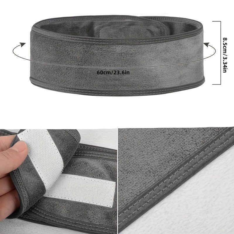 Adjustable Spa Headband – Unisex, Velcro Closure & Soft Breathable Fabric