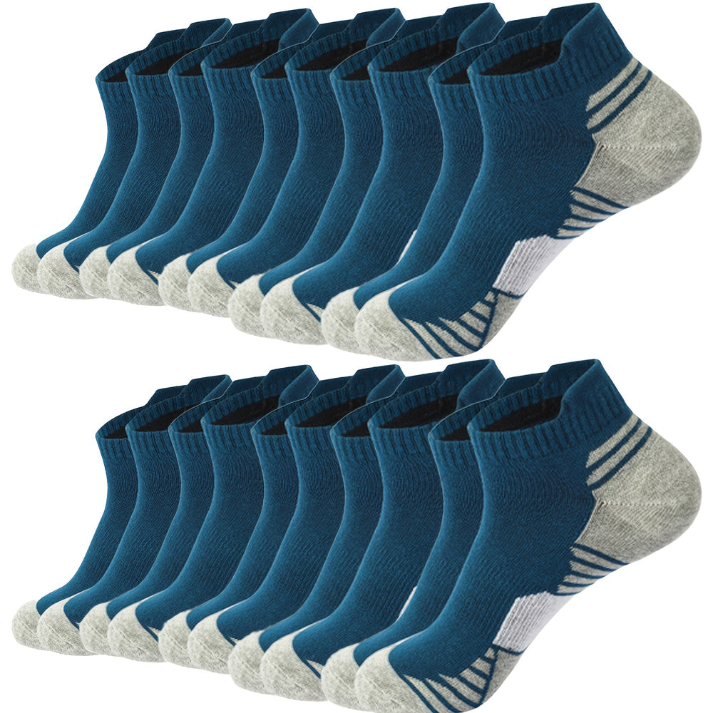 Men's Sneaker Socks 8-Pair Set – Breathable Cotton, Cushioned Heel & Low-Cut