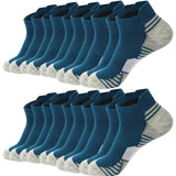Men's Sneaker Socks 8-Pair Set – Breathable Cotton, Cushioned Heel & Low-Cut
