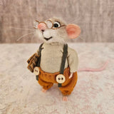 Handmade Felt Mouse Christmas Ornament – Needle-Felted Decoration