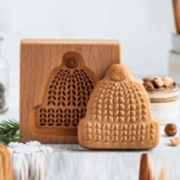 Hand-Carved Wooden Cookie Mold – Non-Stick, 20 Designs & 6–14cm