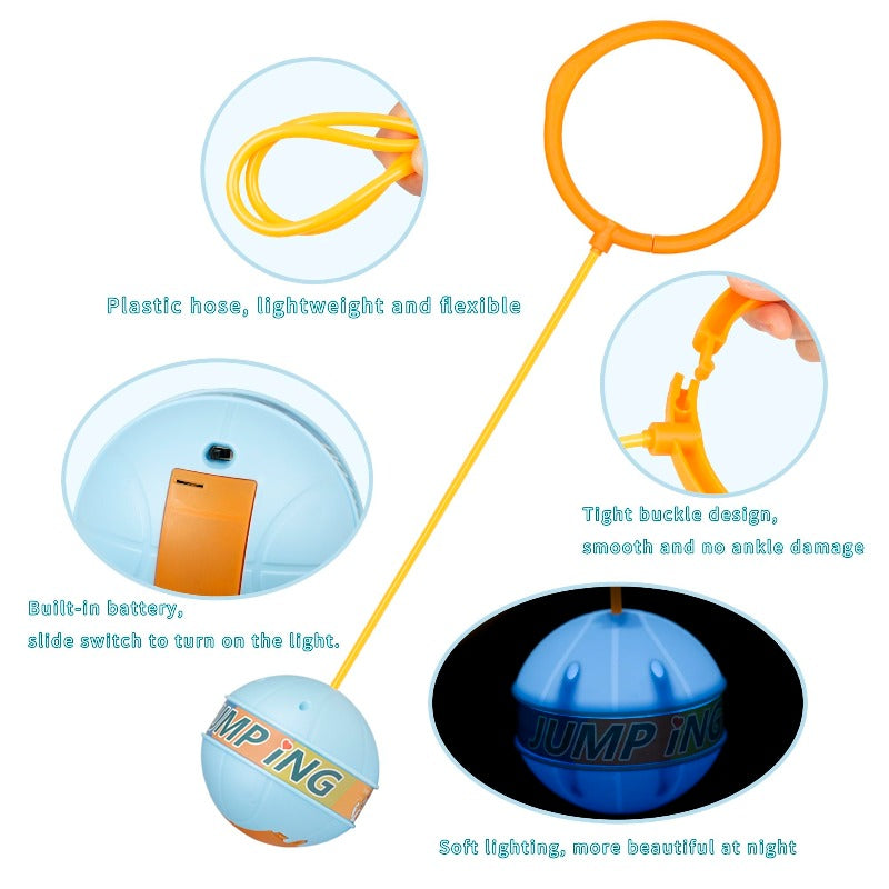 LED Ankle Skip Ball – Light-Up Rope, Battery-Powered & Kids' Outdoor Play