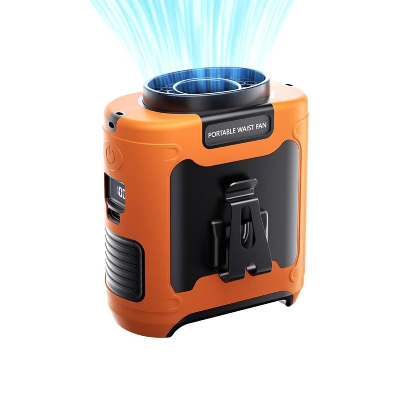 Portable Belt Clip Fan – Hands-Free Cooling, USB Rechargeable & Adjustable Speeds