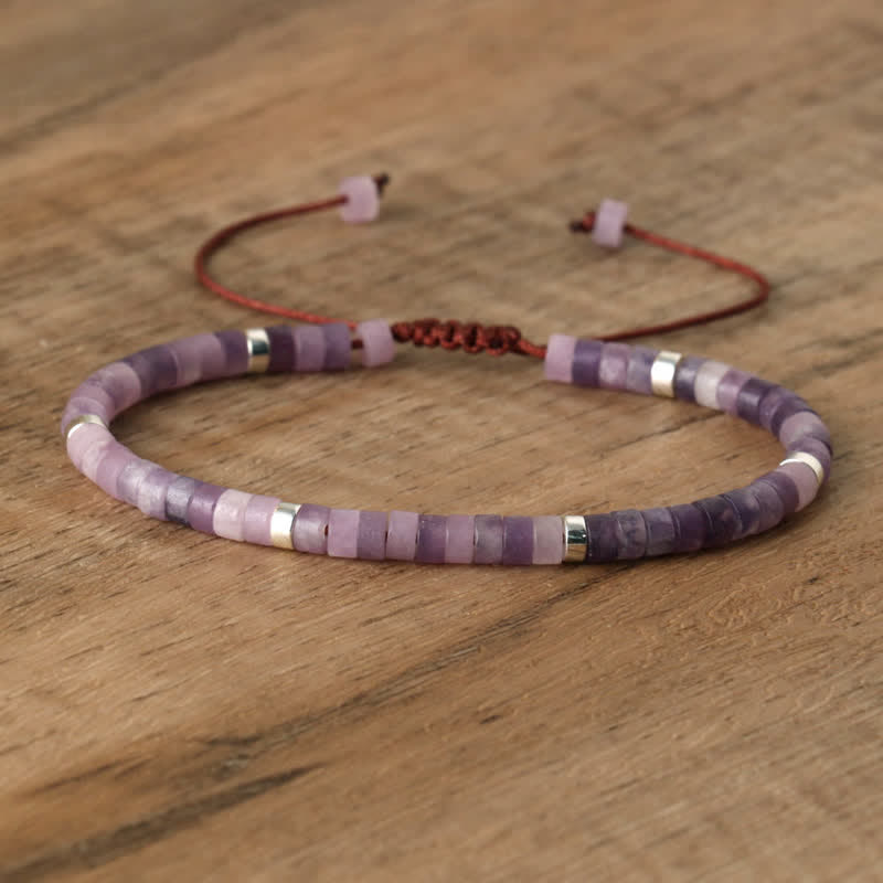 Seraphina – Braided Bracelet with 2.4mm Natural Stone Beads