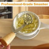 Stainless Steel Potato Masher – 410 Steel, Wood Handle & Dishwasher-Safe