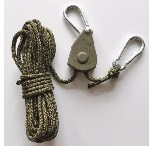 Tent Guy Line with Pulley System – 190kg Capacity, Reflective, Aluminum Alloy