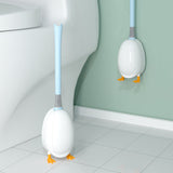 Toilet Brush with Holder – 360° Soft TPR Head, Long Handle & Wall-Mountable Base