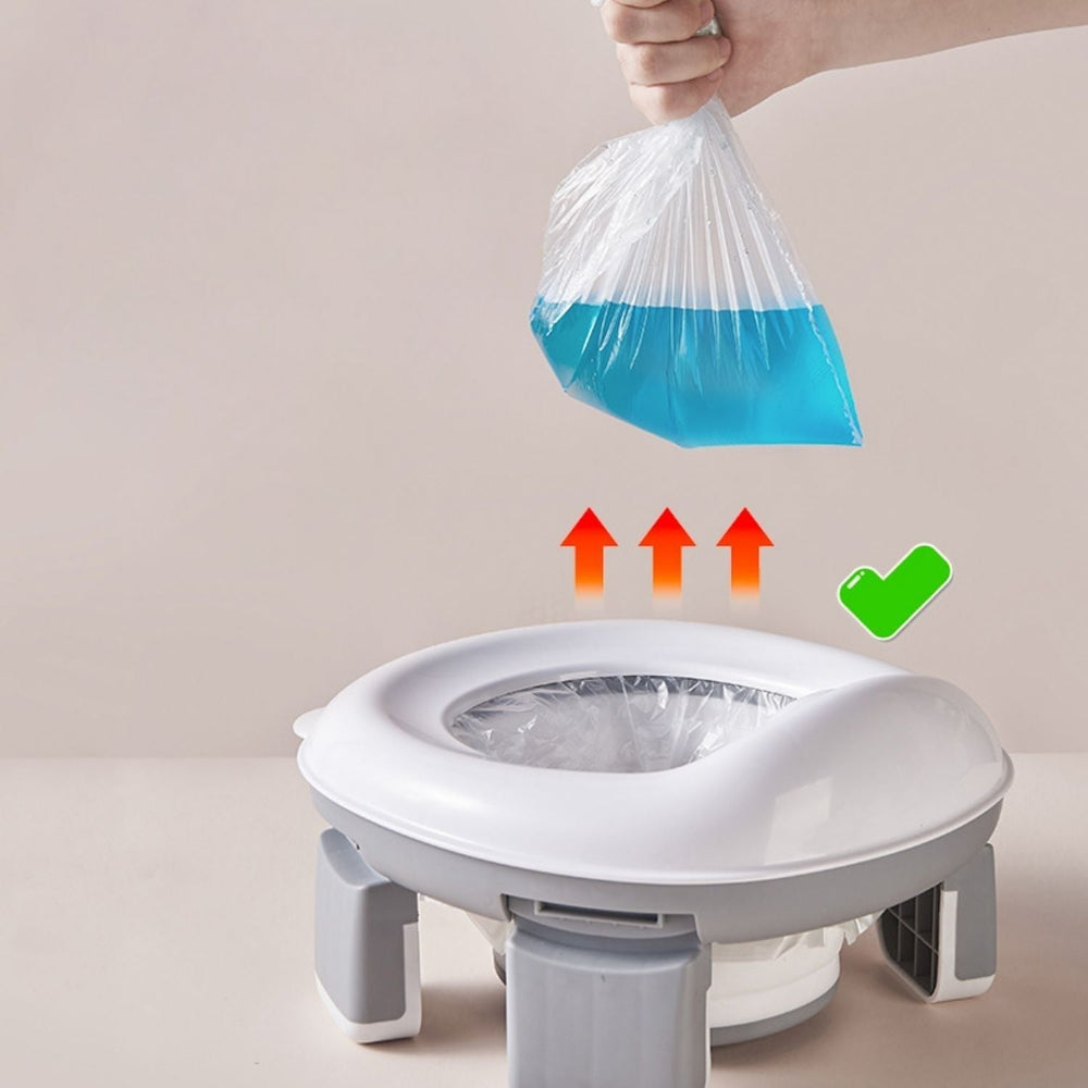 Foldable Travel Potty – Toddler Trainer, Toilet Seat Adapter & Non-Slip Base