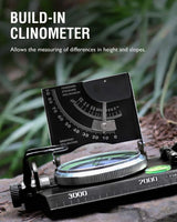 Military Navigation Compass – Clinometer, Luminous & Waterproof Aluminum