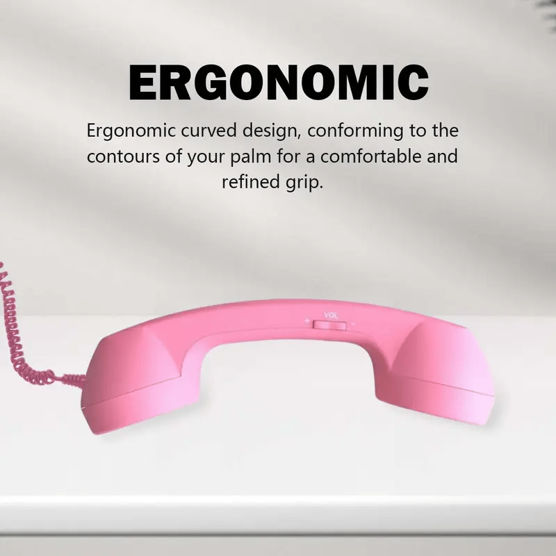 Retro Phone Handset – Ergonomic ABS, USB Plug & Play & Built-in Controls