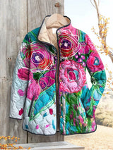 Feminine Charmante Blumenmuster Jacke – Elegante Damenjacke für jeden Anlass