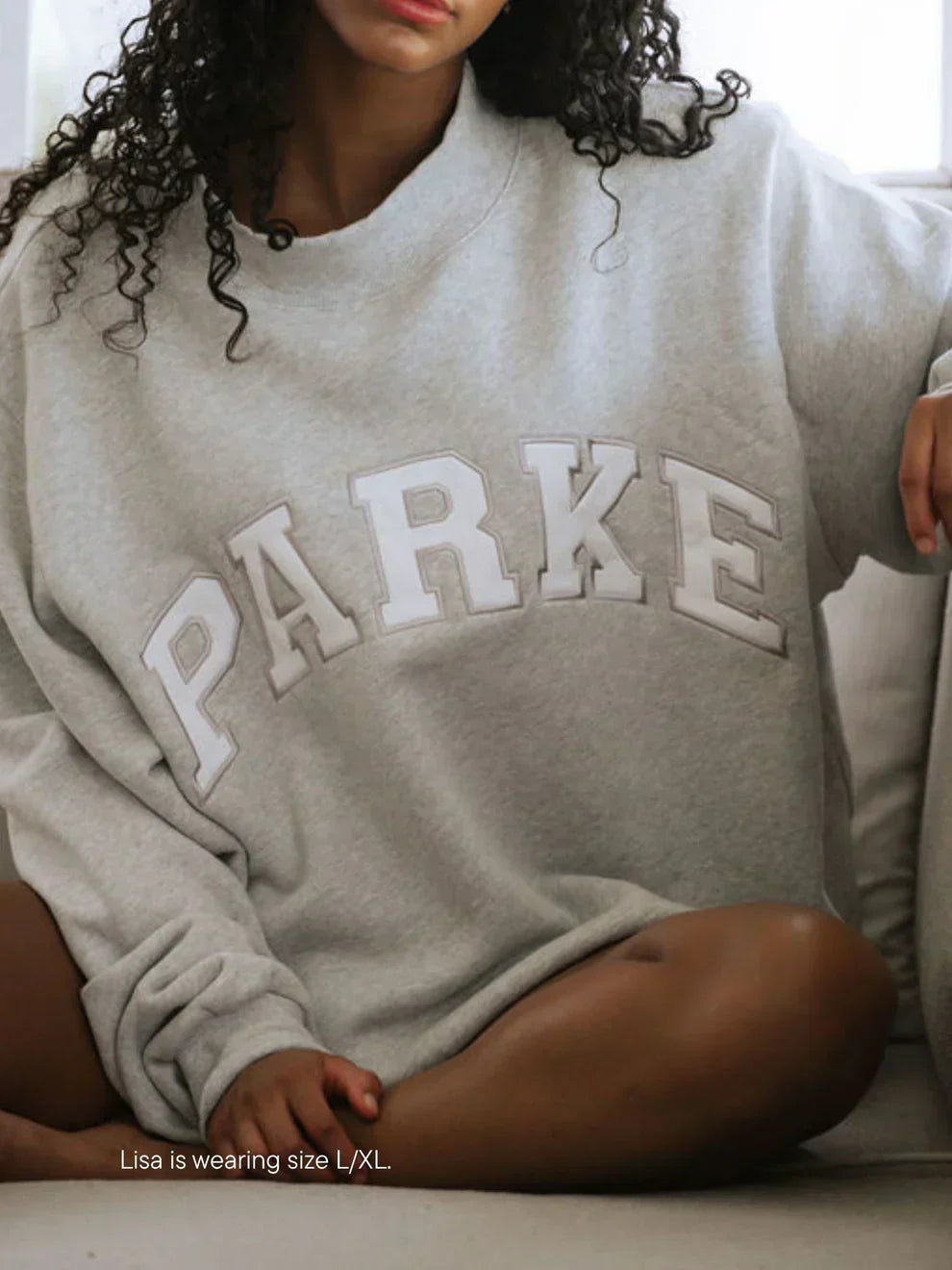 Varsity Oversized Grey Sweatshirt with White Letters - Comfortable & Stylish Casual Wear