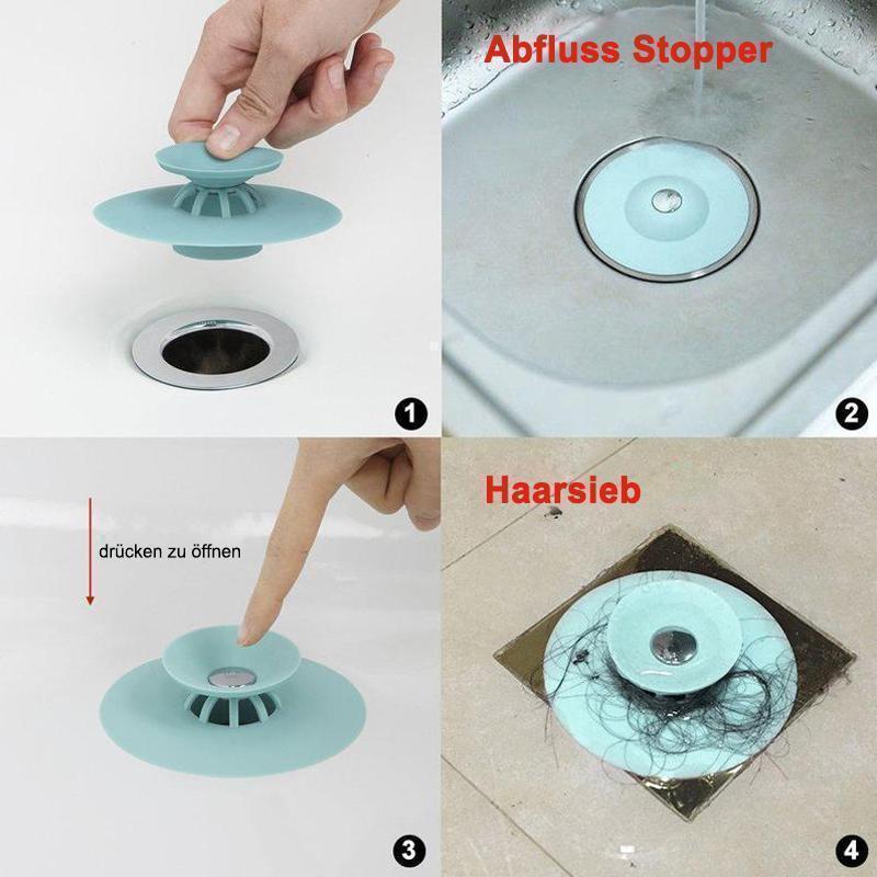 Silicone Drain Stopper – 2-in-1 Hair Catcher, Universal Fit & 5 Colors