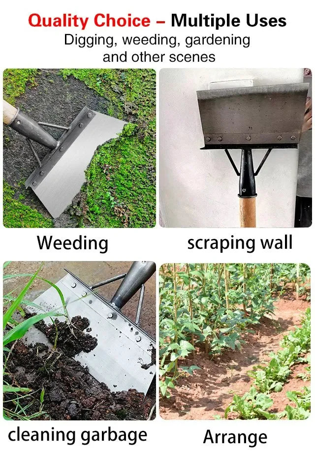 Stainless Steel Shovel Head – Weeding & Scraping Tool, Sharpened Edge, 20–30cm Sizes