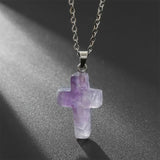 Seraphina Cross Necklace - Amethyst