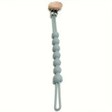 Silicone Pacifier Clip Chain – BPA-Free, Wooden Clip & Bear Design for Babies