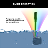 LED Garden Fountain Pump – 2000L/h, 12 LED Lights & IP68 Waterproof