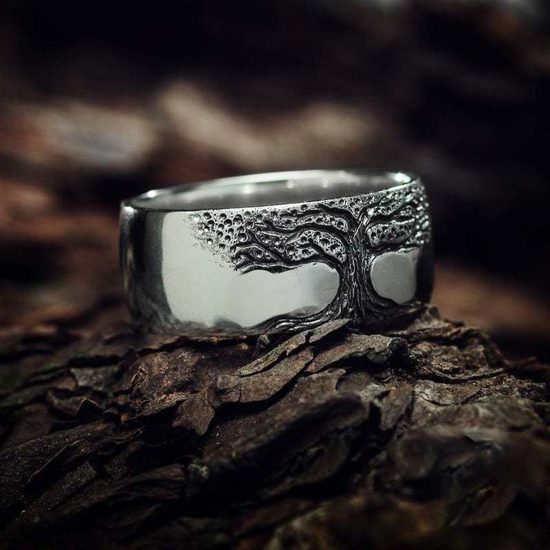 Lina Stylish Tree-of-Life Ring - Silver
