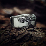 Lina Stylish Tree-of-Life Ring - Silver