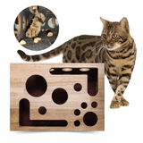 Optimized Product Title: "Holz Katzen Puzzlebox – Interaktive Leckerlies-Beschäftigung & Natürliche Krallenpflege für Katzen" 

This title includes relevant keywords for better visibility in Google Shopping while clearly describing the product's features