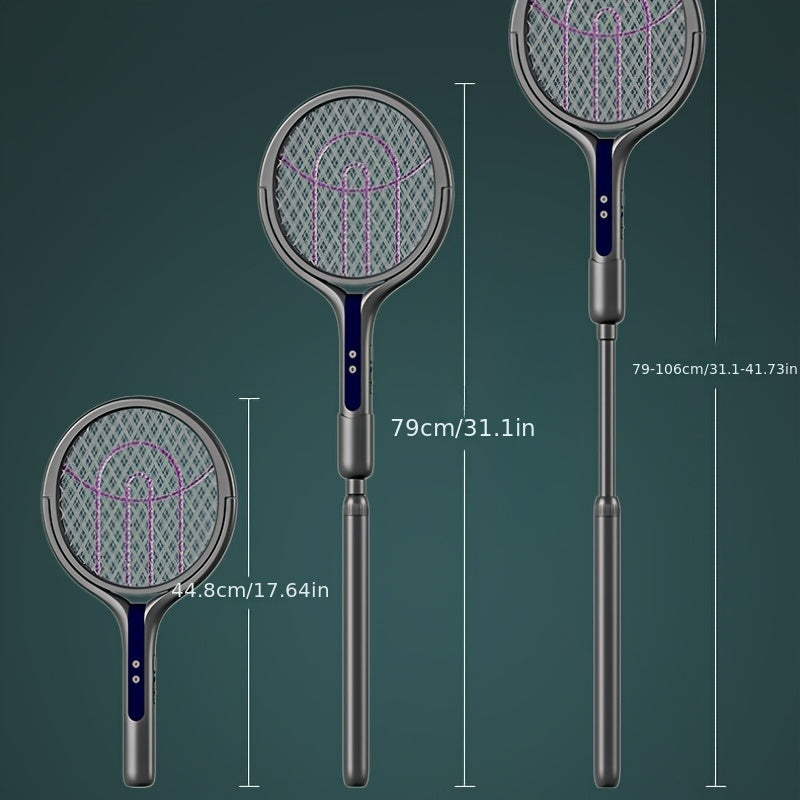 Electric Mosquito Swatter – Telescopic Handle, UV Light & USB Rechargeable