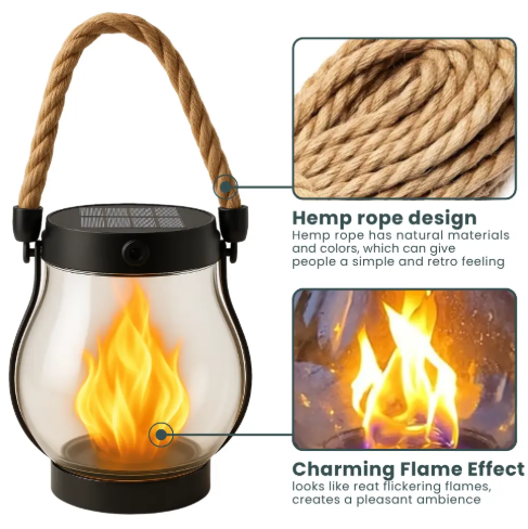 Fire Seed Solar Light – Flickering Flame Effect Garden Lantern