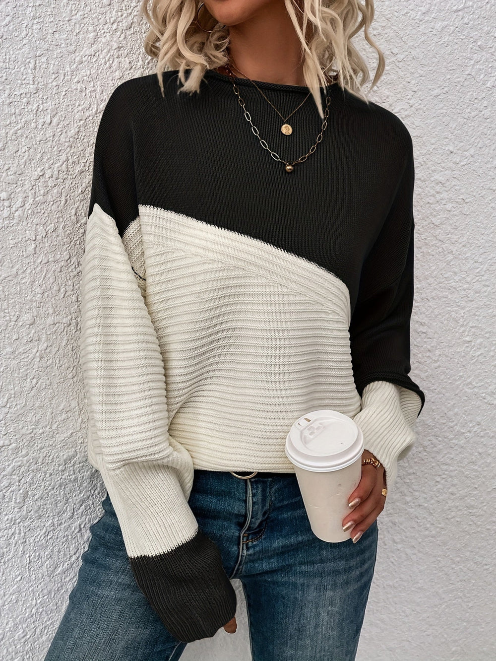 Zelda™ Elegant Color Block Pullover Sweater for Women - Stylish & Comfortable Knitwear