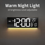 16-Inch RGB Digital Wall & Desk Alarm Clock with Remote - Lumeris