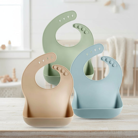 Baby Feeding Bib – Silicone, Adjustable & Waterproof