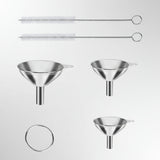 Stainless Steel Funnel Set 3 Sizes Kitchen Bottles Spices