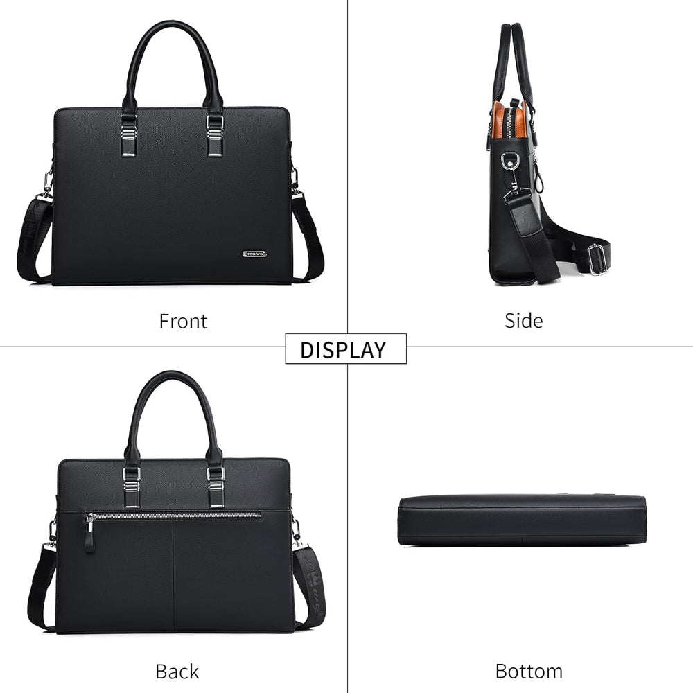 Premium Genuine Leather Multi-Compartment Business Briefcase for Professionals - Stylish & Durable Work Bag