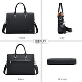 Premium Genuine Leather Multi-Compartment Business Briefcase for Professionals - Stylish & Durable Work Bag