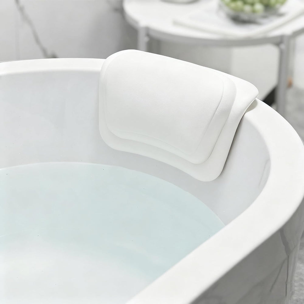 Non-Slip Bath Pillow – Suction Cup Grip, Waterproof PU & 31×18×9cm Ergonomic Fit