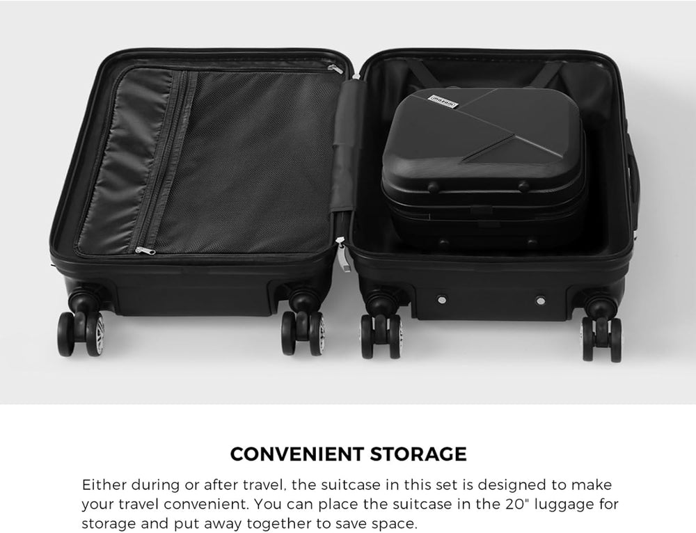 2-Piece ABS Hard Shell Luggage Set with TSA Lock & 360° Spinner Wheels - Lightweight, Durable Travel Suitcase Set