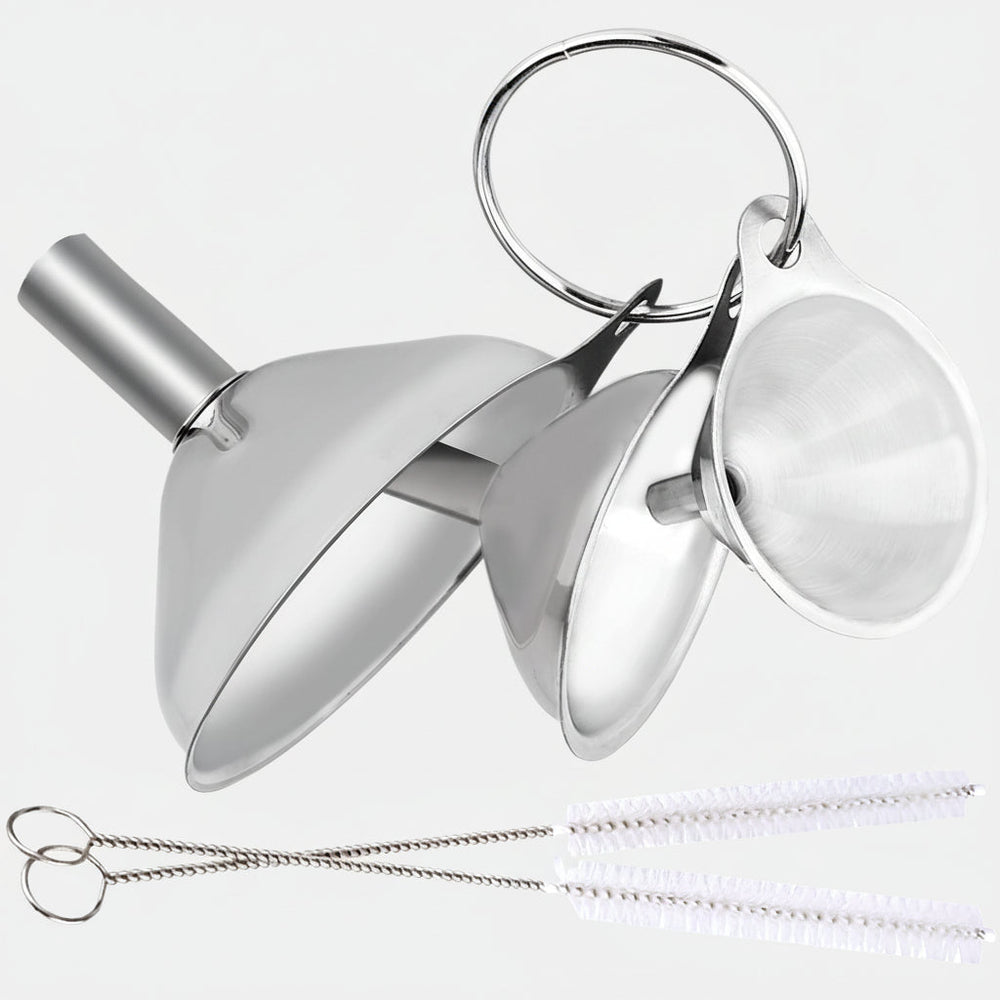 Stainless Steel Funnel Set 3 Sizes Kitchen Bottles Spices