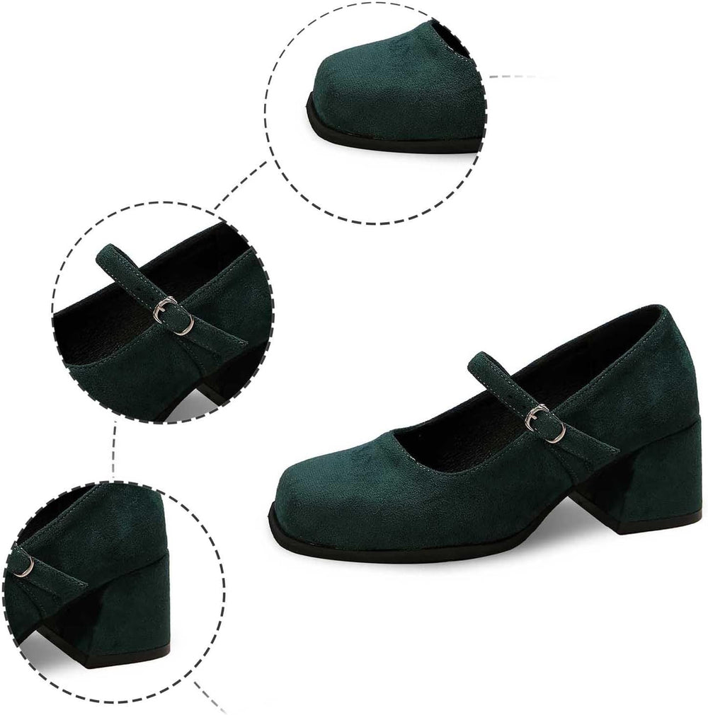 Lena – Suede Buckle Pumps