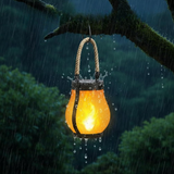 Solar Flame Lantern – LED Flame Effect, Dusk Sensor & Solar + USB Charging