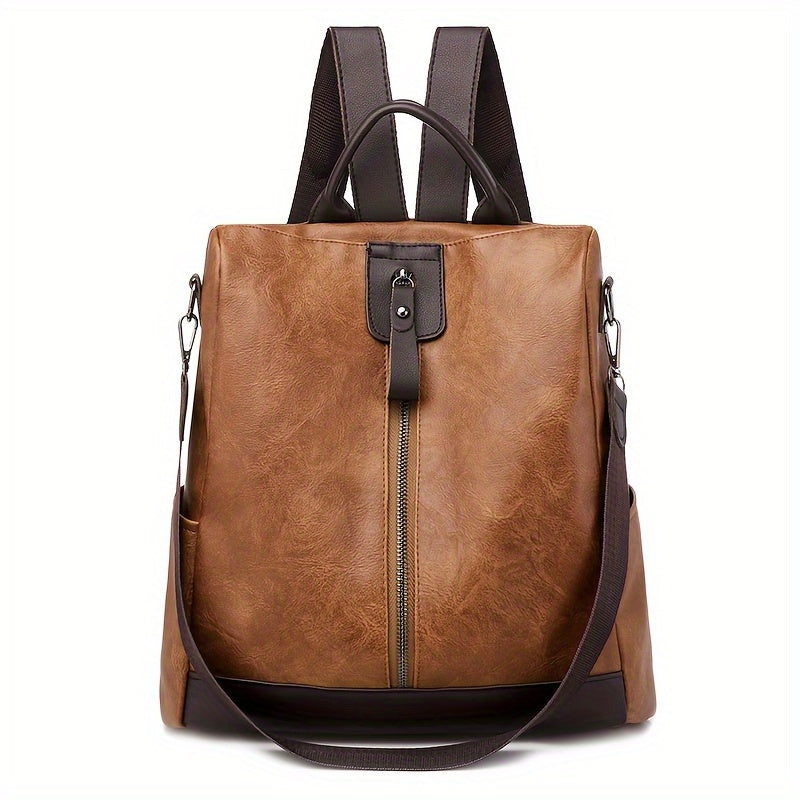 Anti-Theft Backpack – Women's Vegan Leather, Hidden Zippers & Water-Resistant