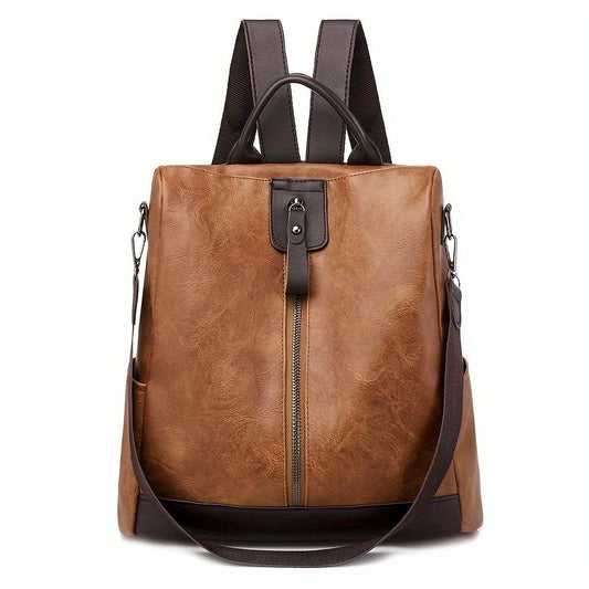 Anti-Theft Backpack – Women's Vegan Leather, Hidden Zippers & Water-Resistant