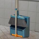 Large Broom and Dustpan Set – Long Handle with 180° Rotating Broom Head – Clavira