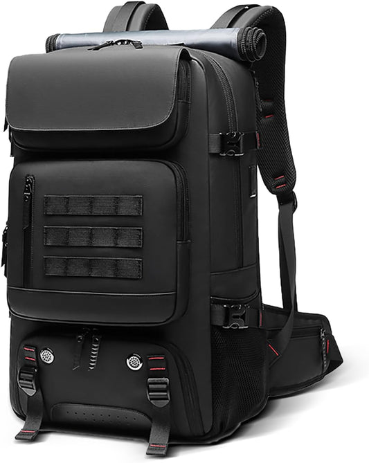 50L Waterproof Travel Backpack with Shoe Compartment, USB Charging Port & Ergonomic Design
