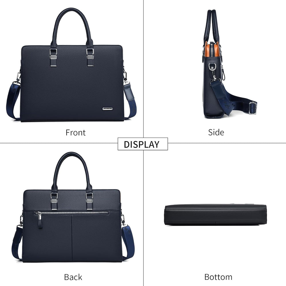 Premium Genuine Leather Multi-Compartment Business Briefcase for Professionals - Stylish & Durable Work Bag