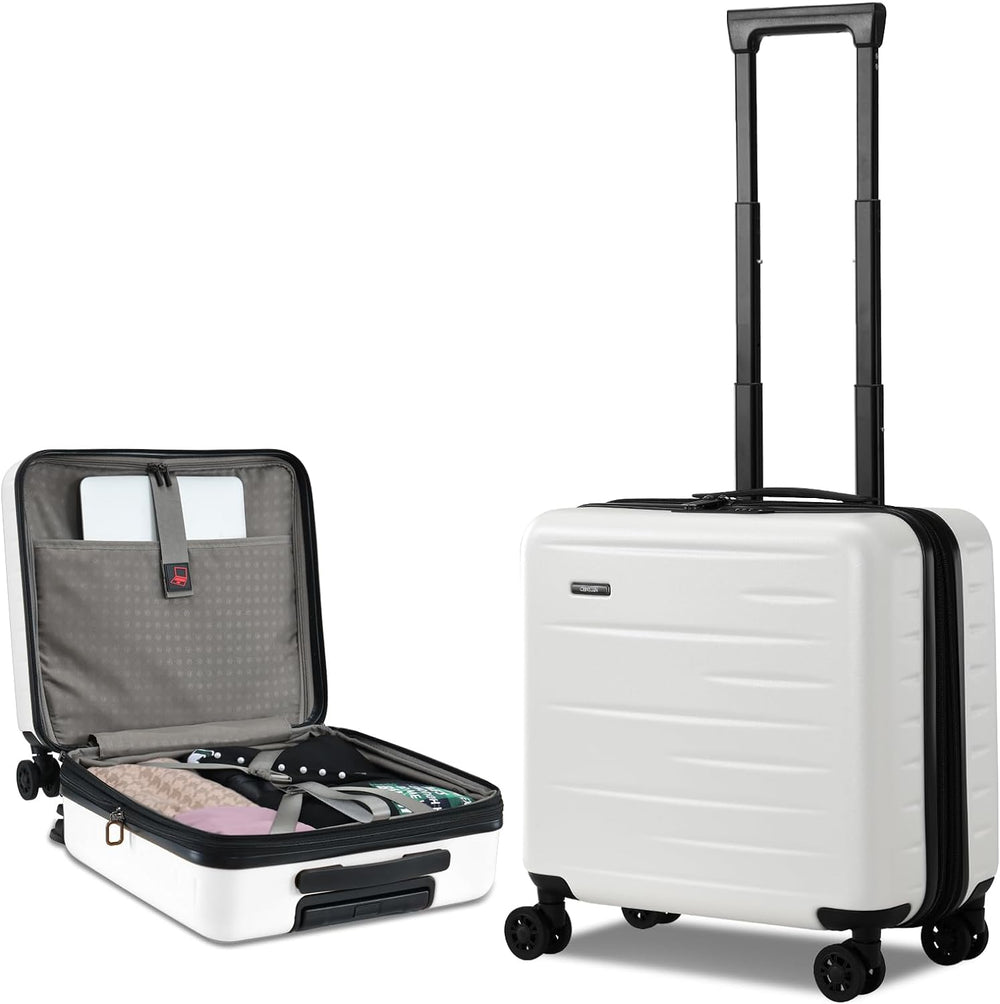 Expandable Hard Shell Carry-On Luggage with Front Pocket & TSA-Approved Lock - Lightweight Travel Suitcase