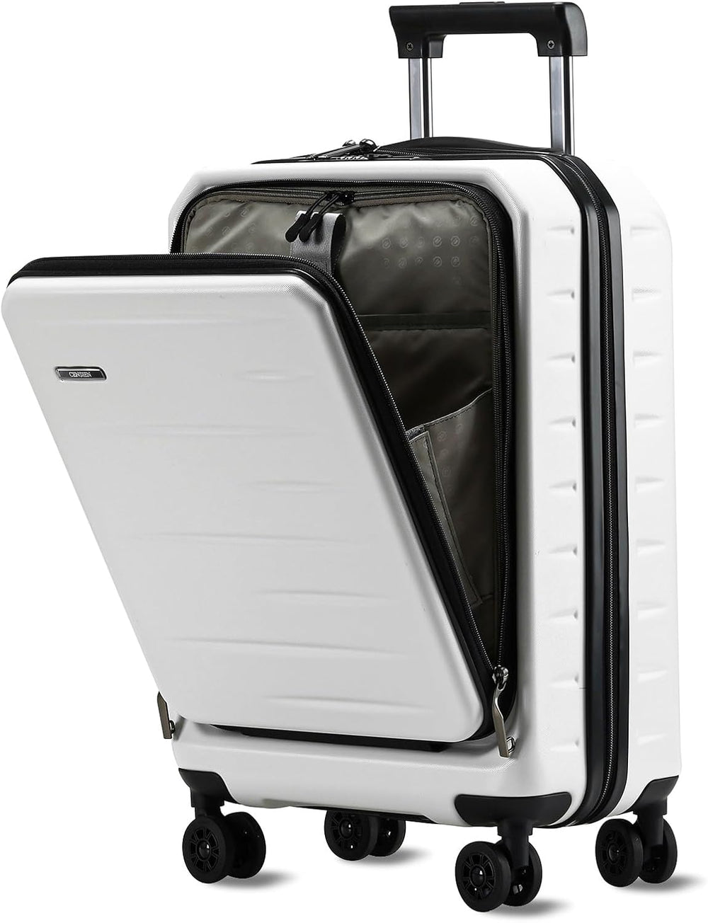 Expandable Hard Shell Carry-On Luggage with Front Pocket & TSA-Approved Lock - Lightweight Travel Suitcase