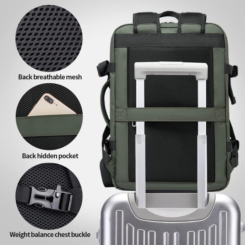 Expandable 26-45L Waterproof Travel Backpack with Laptop Sleeve & Versatile Duffle Carry - Perfect for Hiking, Camping, and Daily Use