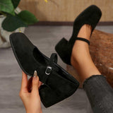 Lena – Suede Buckle Pumps