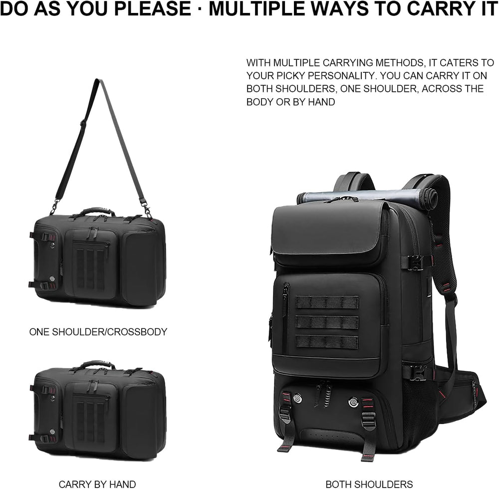 50L Waterproof Travel Backpack with Shoe Compartment, USB Charging Port & Ergonomic Design - Ideal for Hiking, Camping, and Daily Use
