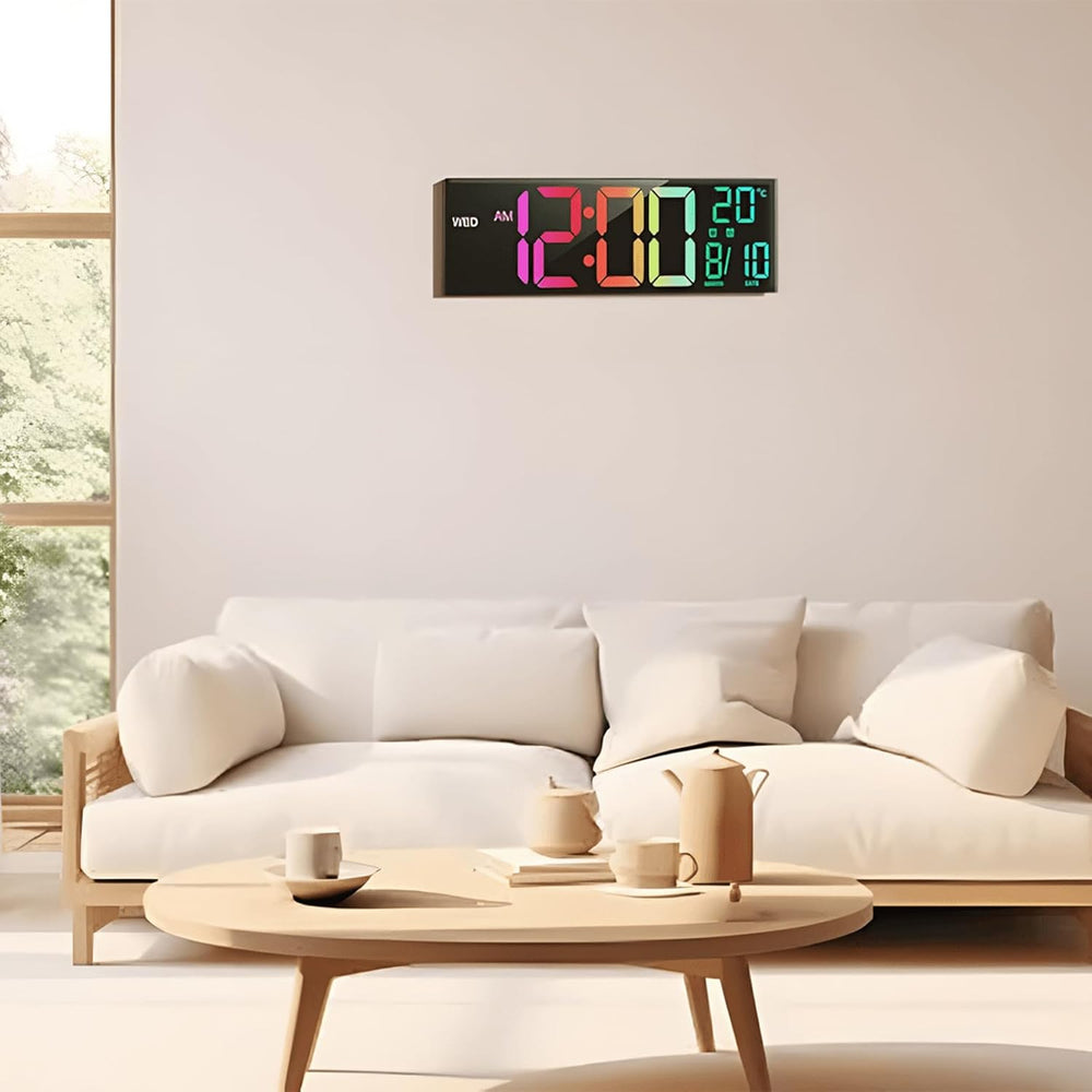 16-Inch RGB Digital Wall & Desk Alarm Clock with Remote - Lumeris