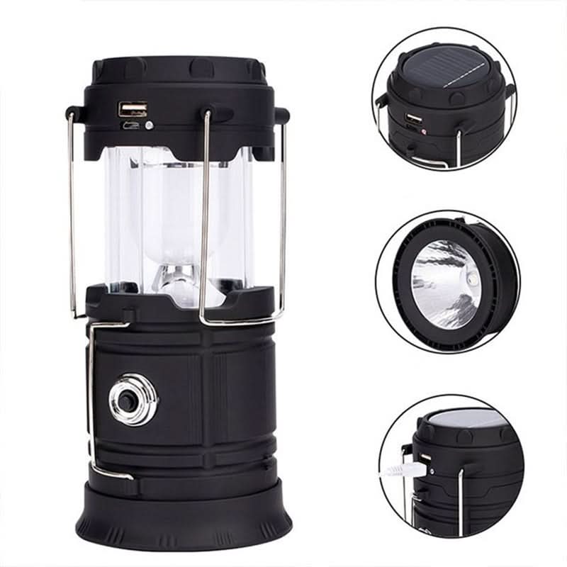 Solar LED Camping Lantern – USB Power Bank, Telescopic & Rechargeable