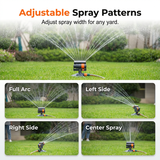 Adjustable Garden Sprinkler – Weatherproof ABS, Weighted Base & Built-In Dirt Filter